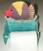 Bathroom Toilet Paper Holder, Painted Metal, Tropical Fish Decor, Bathroom Decor